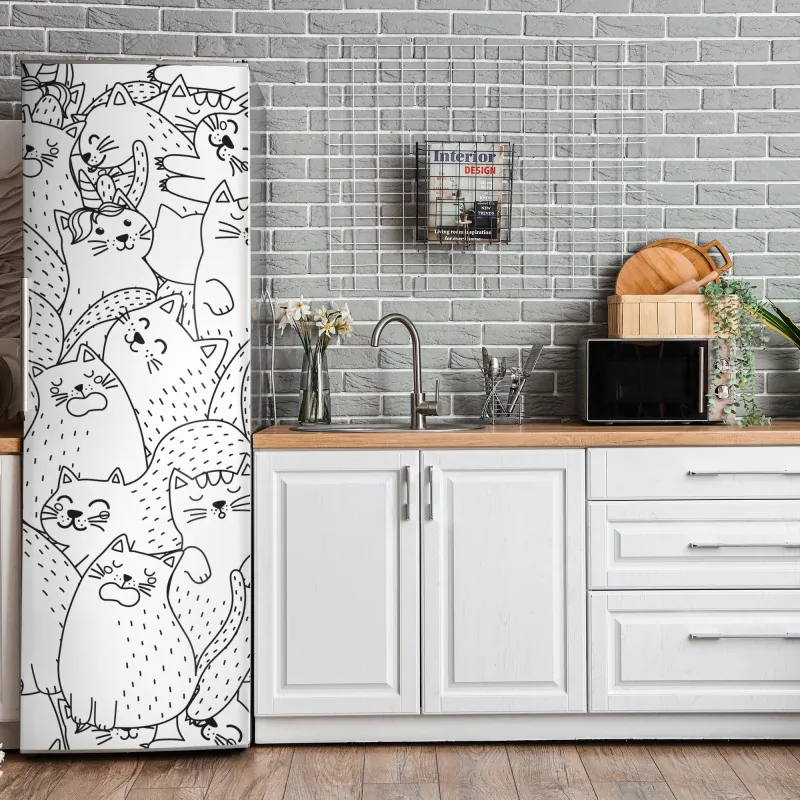 Naklejka na lodówkę głębokie błękitne nocne niebo z drogą mleczną i spadającą gwiazdą – Wallissimo®