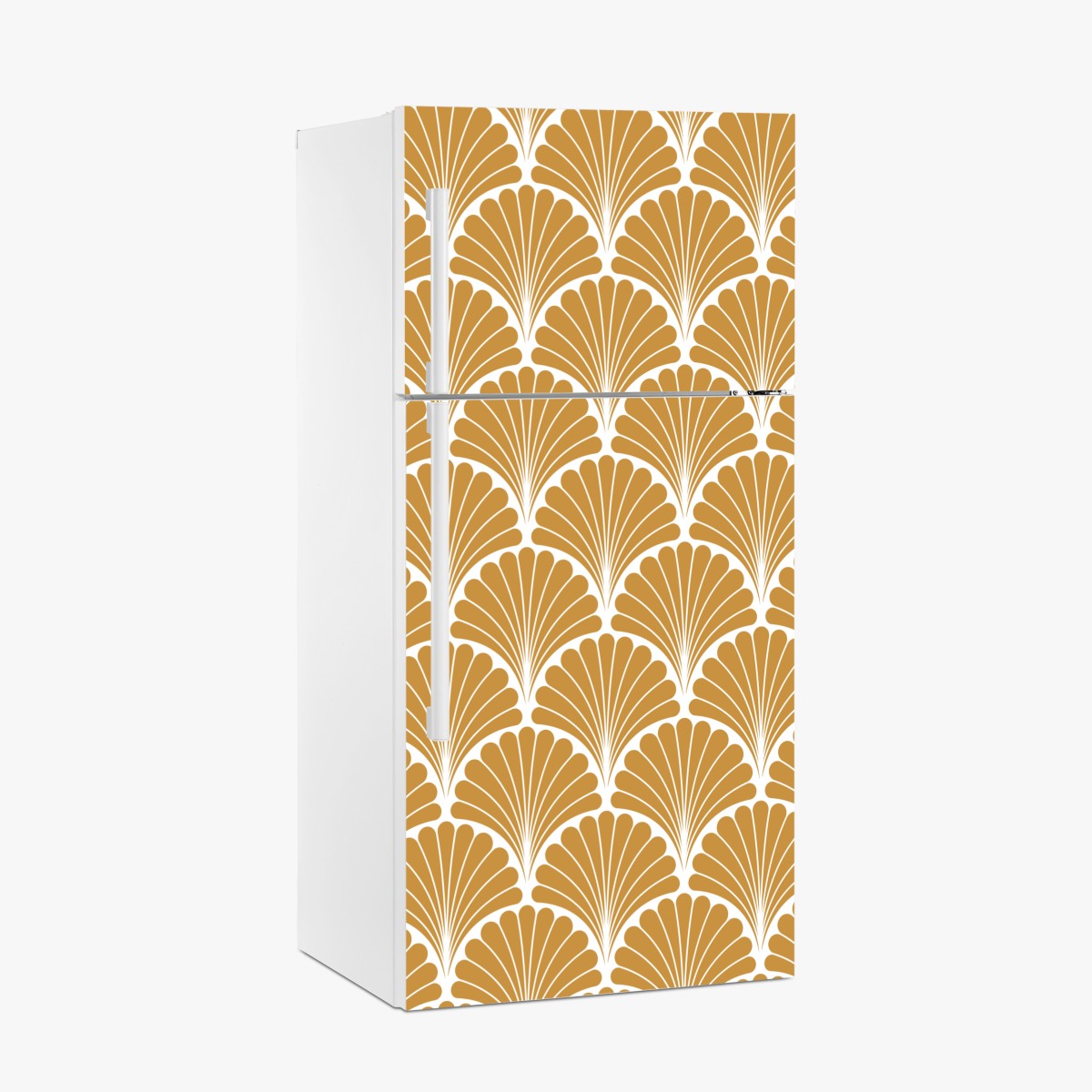 Fridge sticker golden art deco fan pattern