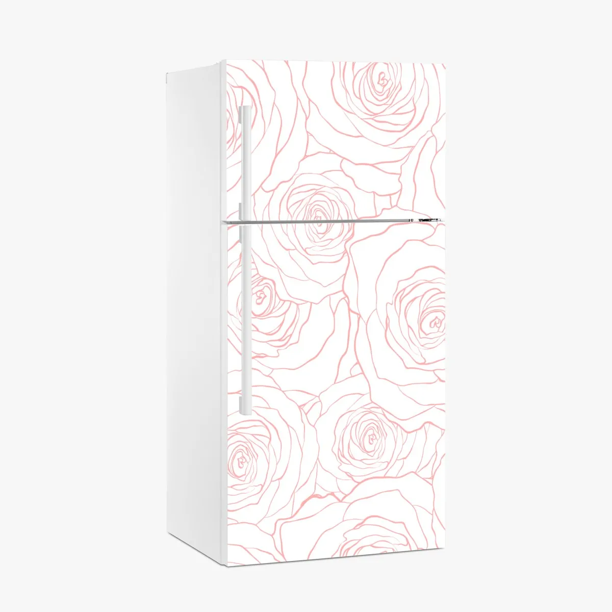 Naklejka na lodówkę delikatny wzór różowych róż – Wallissimo® Naklejka na lodówkę delikatny wzór różowych róż – Wallissimo®