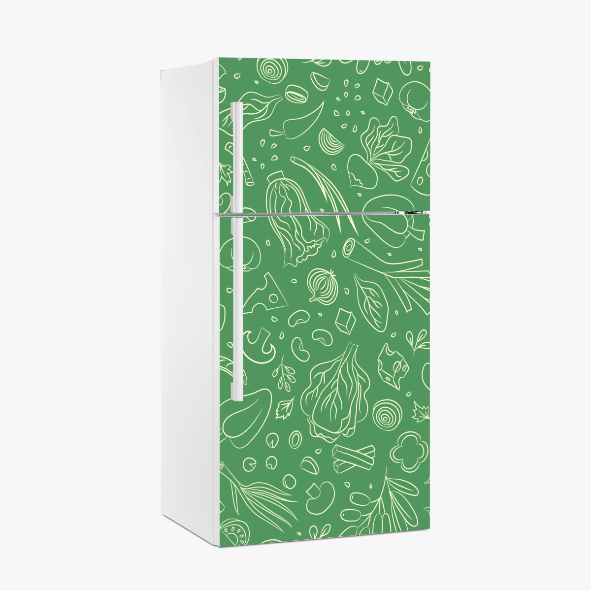 Fridge sticker green vegetable pattern