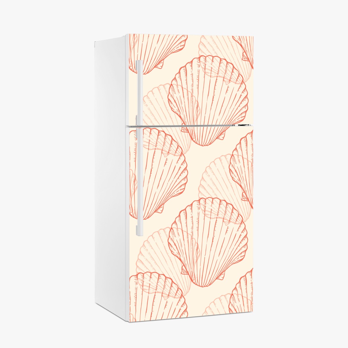 Fridge sticker coral scallop shell pattern