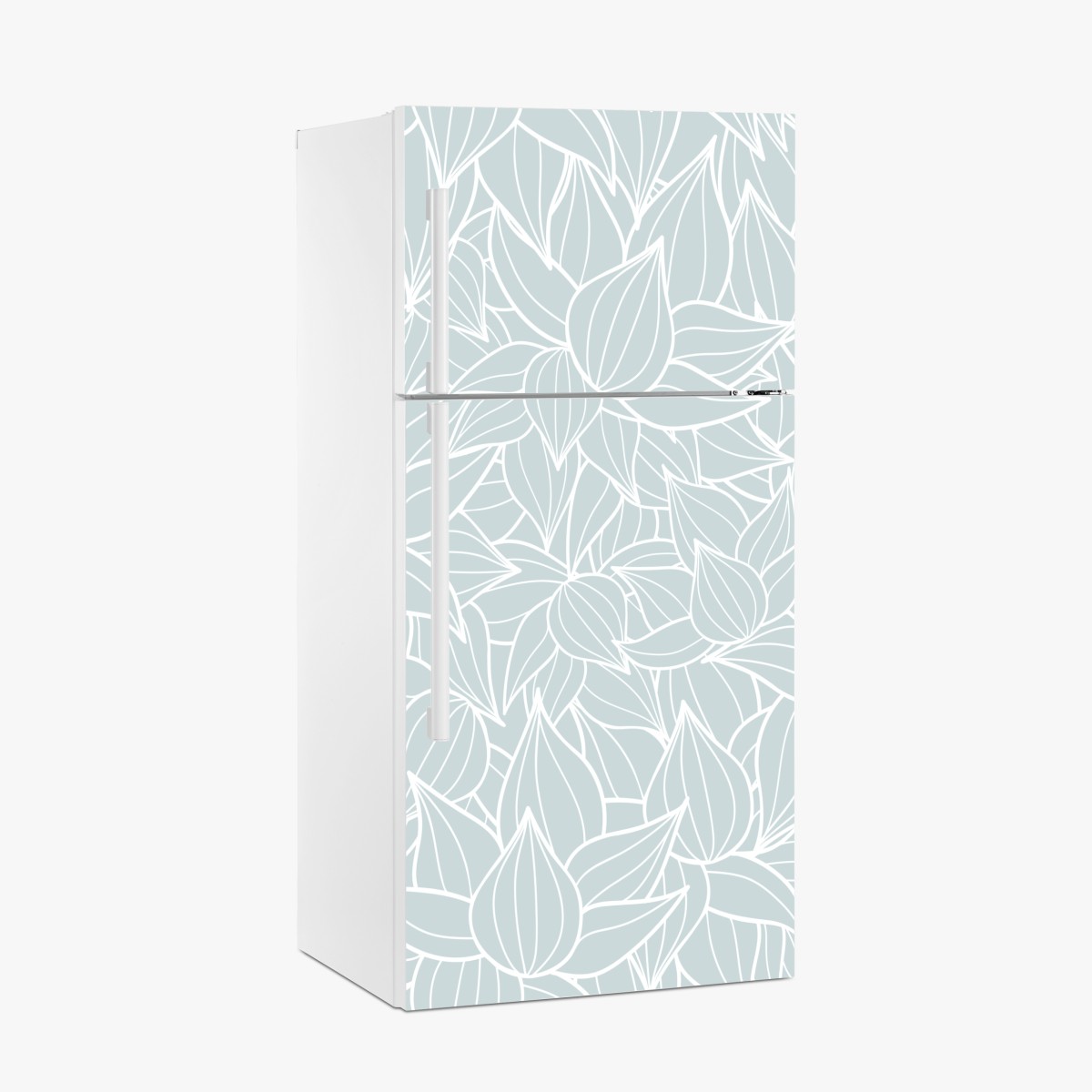 Fridge sticker soft turquoise leaf pattern