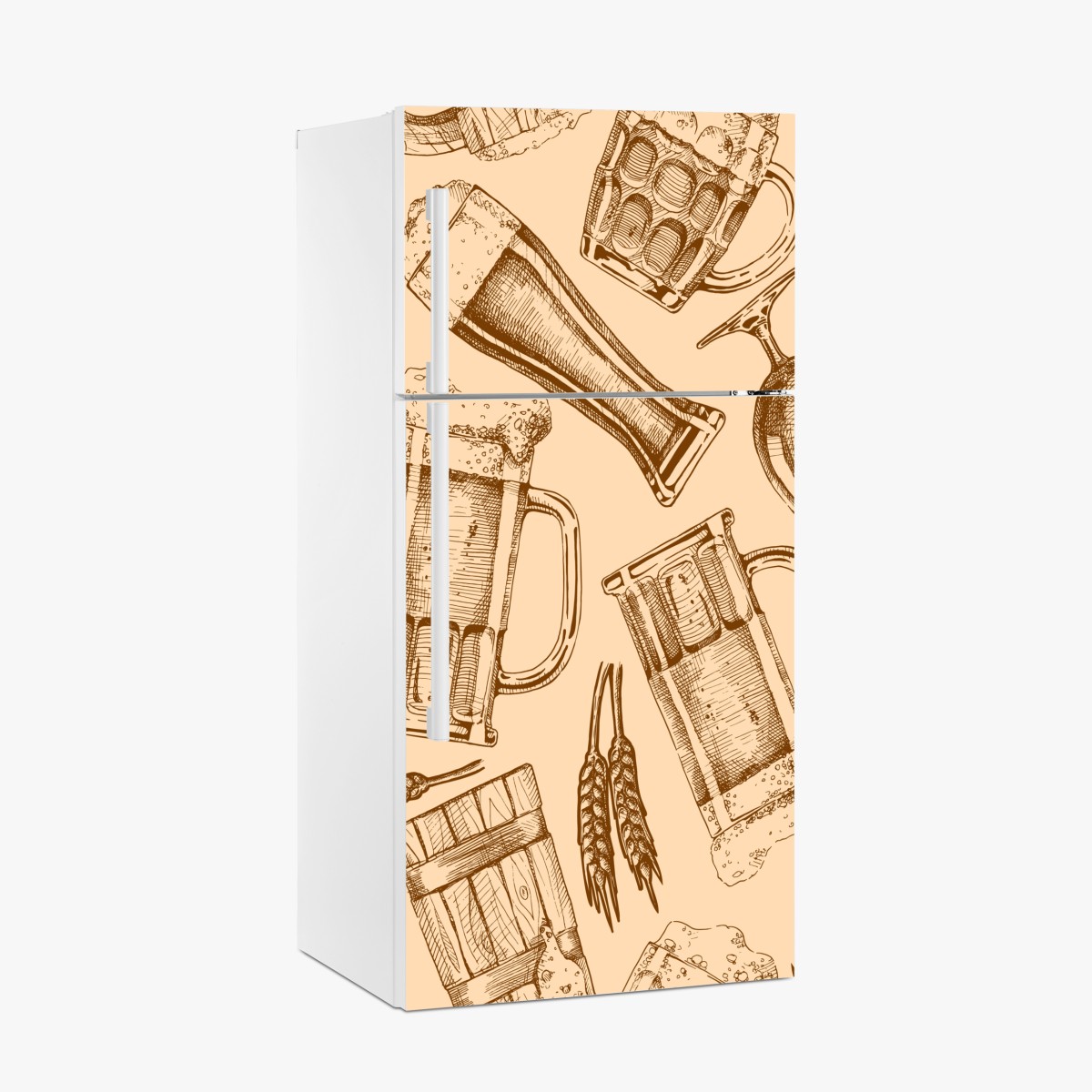 Fridge sticker vintage beer mug pattern