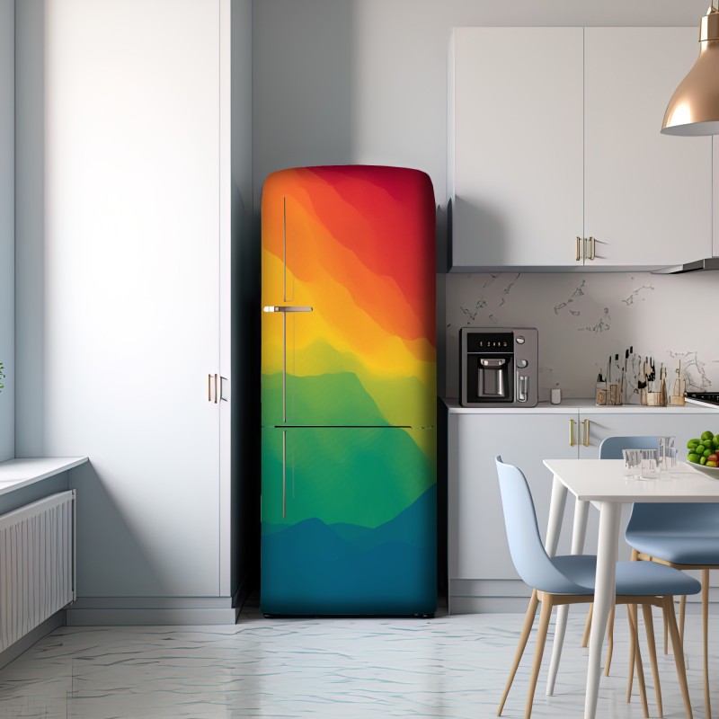 Naklejka na lodówkę żywy warstwowy gradient górski – Wallissimo® Naklejka na lodówkę żywy warstwowy gradient górski – Wallissimo®