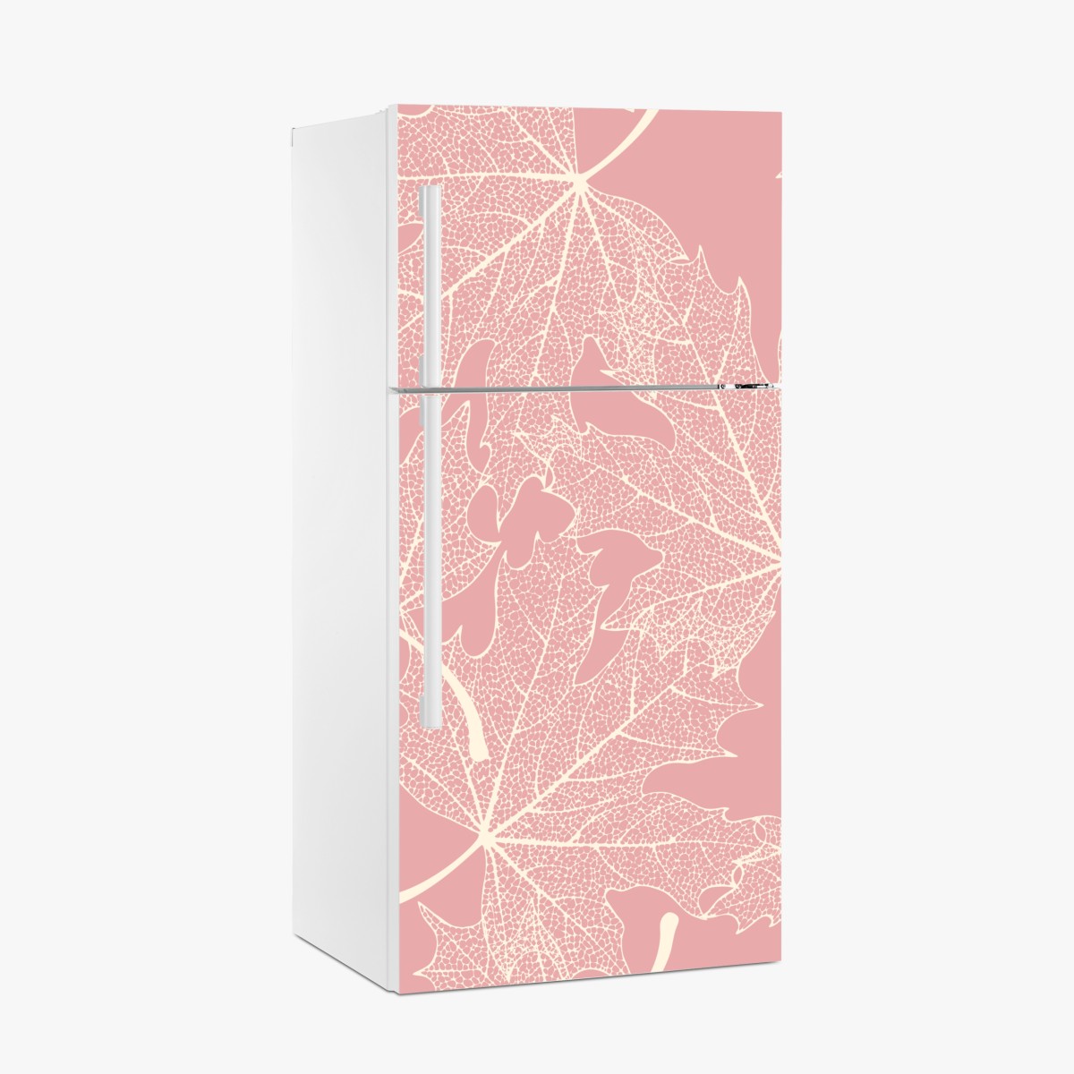 Fridge sticker delicate pink leaf pattern