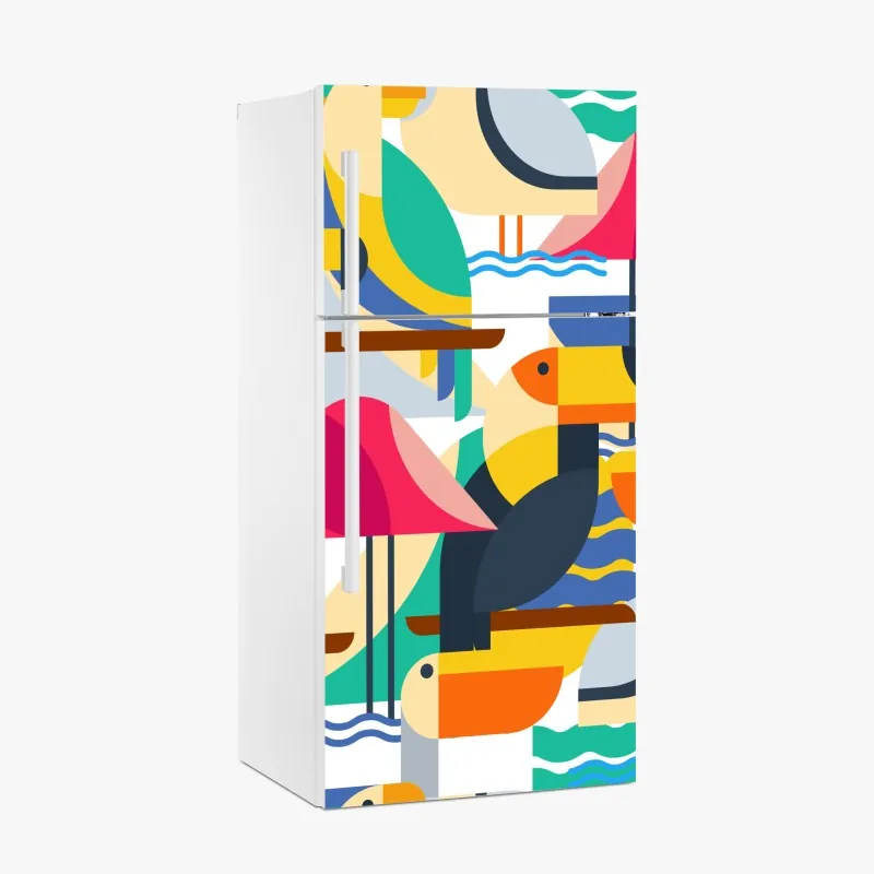 Naklejka na lodówkę różowe akwarelowe kwiaty na czarnym tle – Wallissimo®