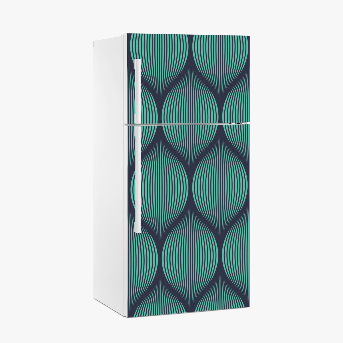 Fridge sticker turquoise geometric teardrop pattern