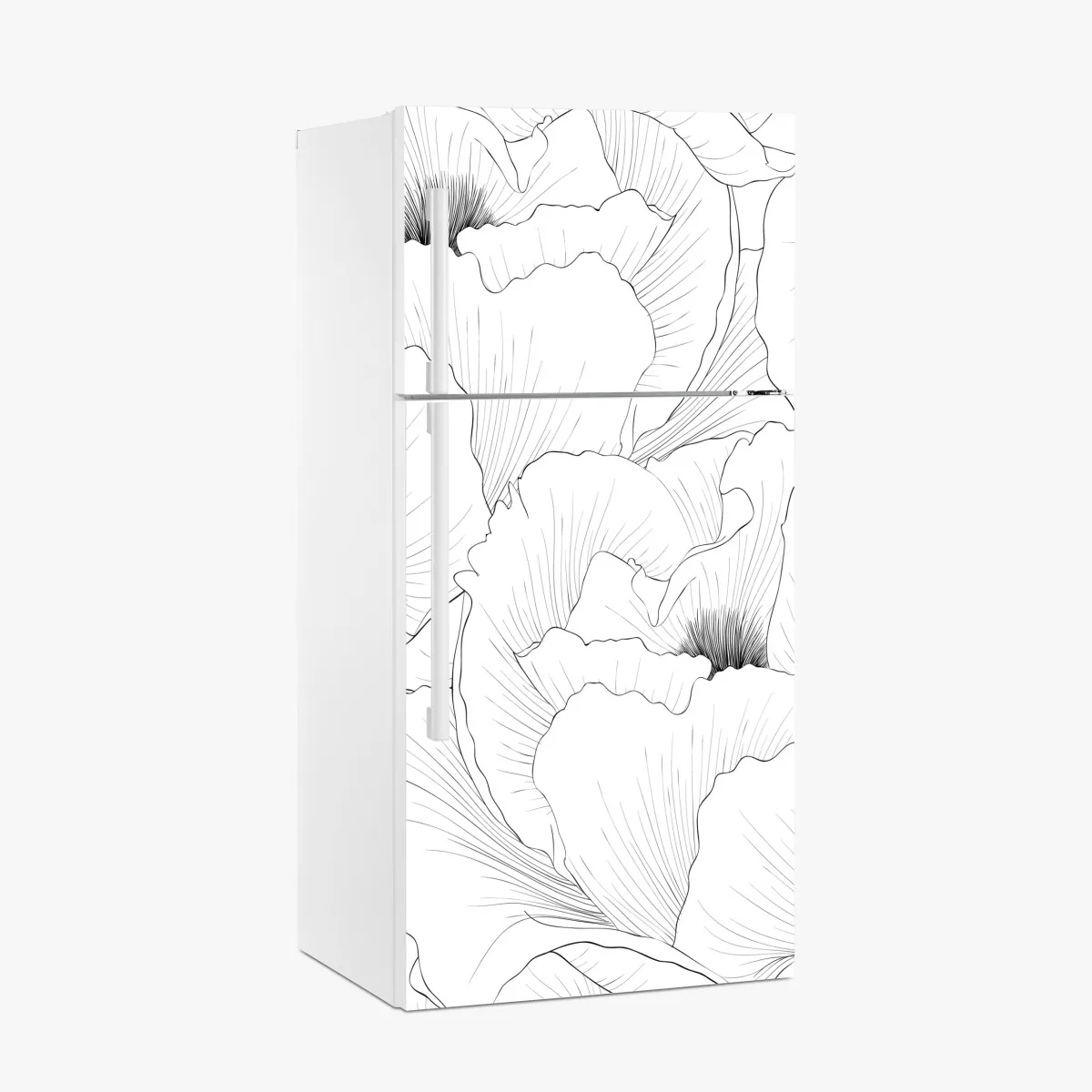 Naklejka na lodówkę delikatny botaniczny rysunek kwiatowy – Wallissimo® Naklejka na lodówkę delikatny botaniczny rysunek kwiatowy – Wallissimo®