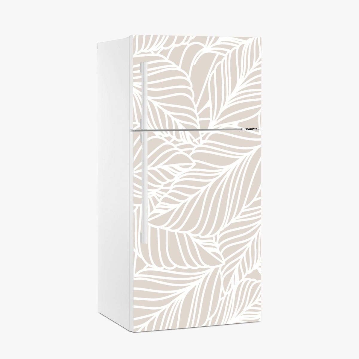 Fridge sticker neutral botanical leaf pattern