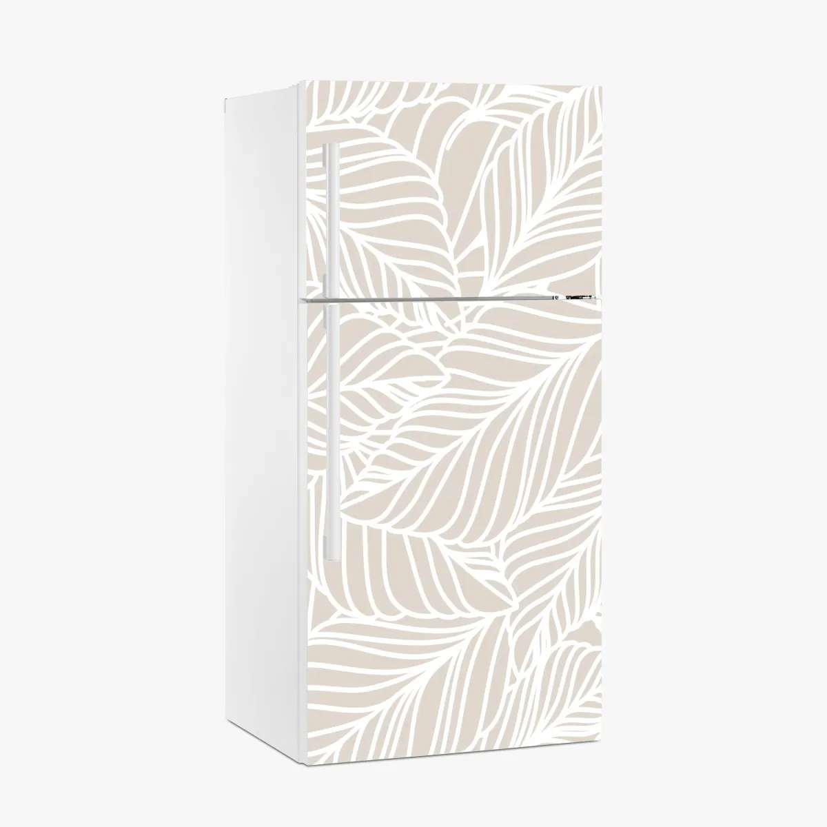 Naklejka na lodówkę beżowy botaniczny wzór liści – Wallissimo® Naklejka na lodówkę beżowy botaniczny wzór liści – Wallissimo®