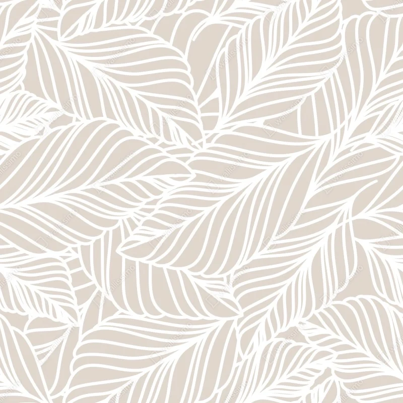 Naklejka na lodówkę beżowy botaniczny wzór liści – Wallissimo® Naklejka na lodówkę beżowy botaniczny wzór liści – Wallissimo®