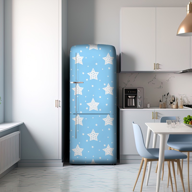 Naklejka na lodówkę miękkie niebieskie gwiazdki do pokoju dziecięcego – Wallissimo® Naklejka na lodówkę miękkie niebieskie gwiazdki do pokoju dziecięcego – Wallissimo®