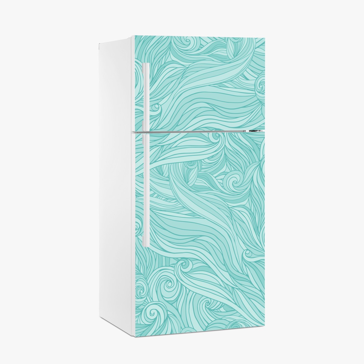 Fridge sticker turquoise wave pattern wall art