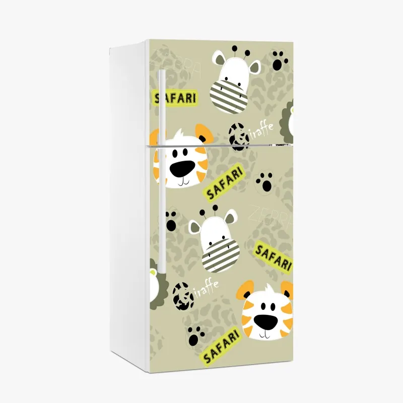 Naklejka na lodówkę uroczy wzór safari dla dzieci
