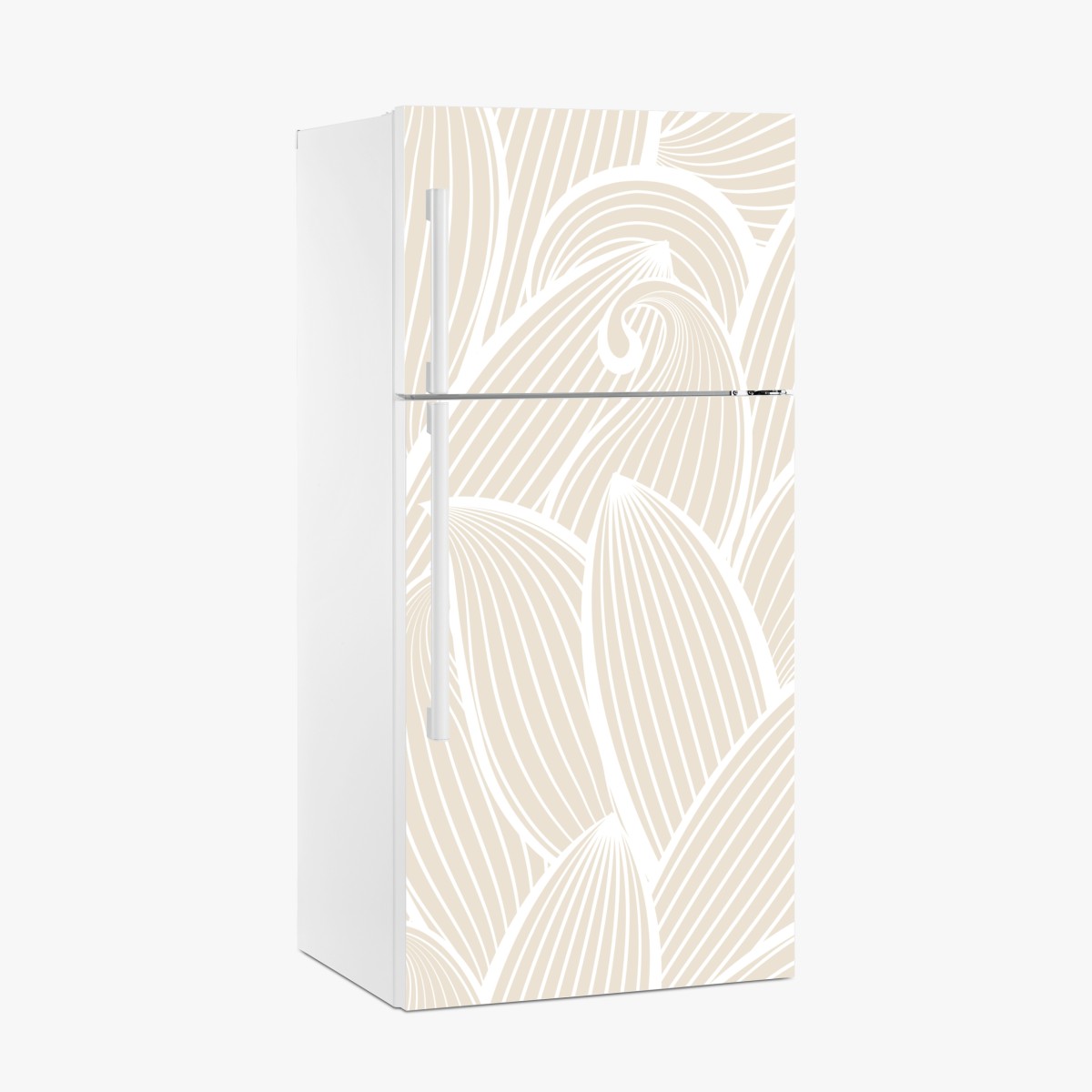 Fridge sticker soft beige botanical pattern