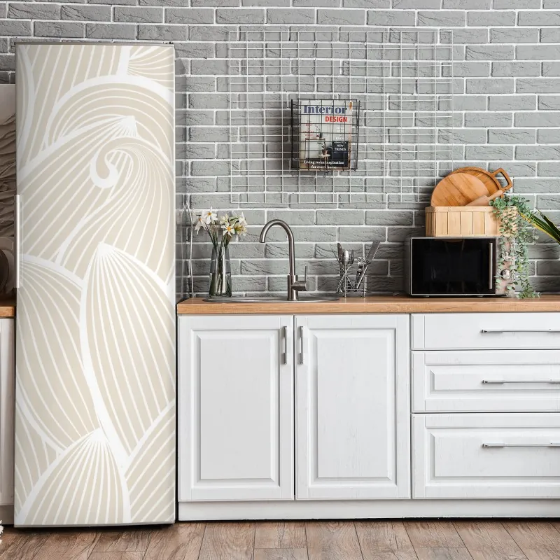 Naklejka na lodówkę neutralny beżowy wzór w panterkę – Wallissimo®