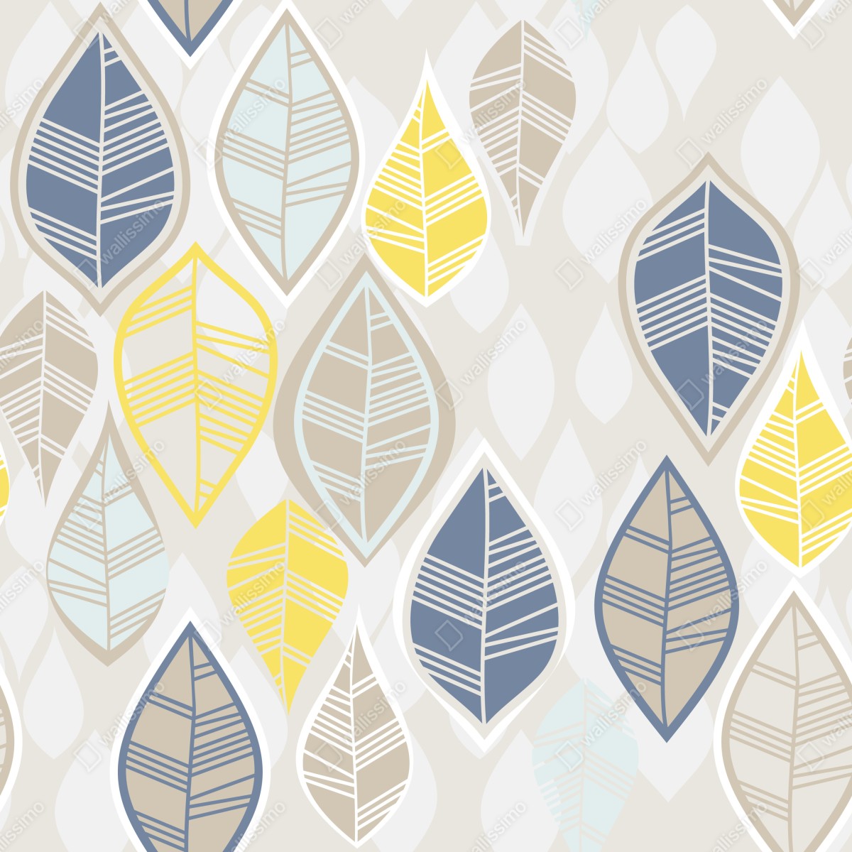 Naklejka na lodówkę skandynawski wzór liści w stonowanych kolorach – Wallissimo® Naklejka na lodówkę skandynawski wzór liści w stonowanych kolorach – Wallissimo®