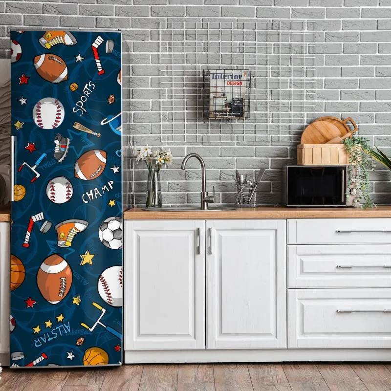 Naklejka na lodówkę tropikalny botaniczny wzór kwiatowy – Wallissimo®