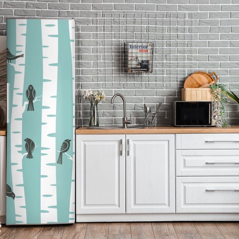 Naklejka na lodówkę tropikalny wzór strelicji – Wallissimo®