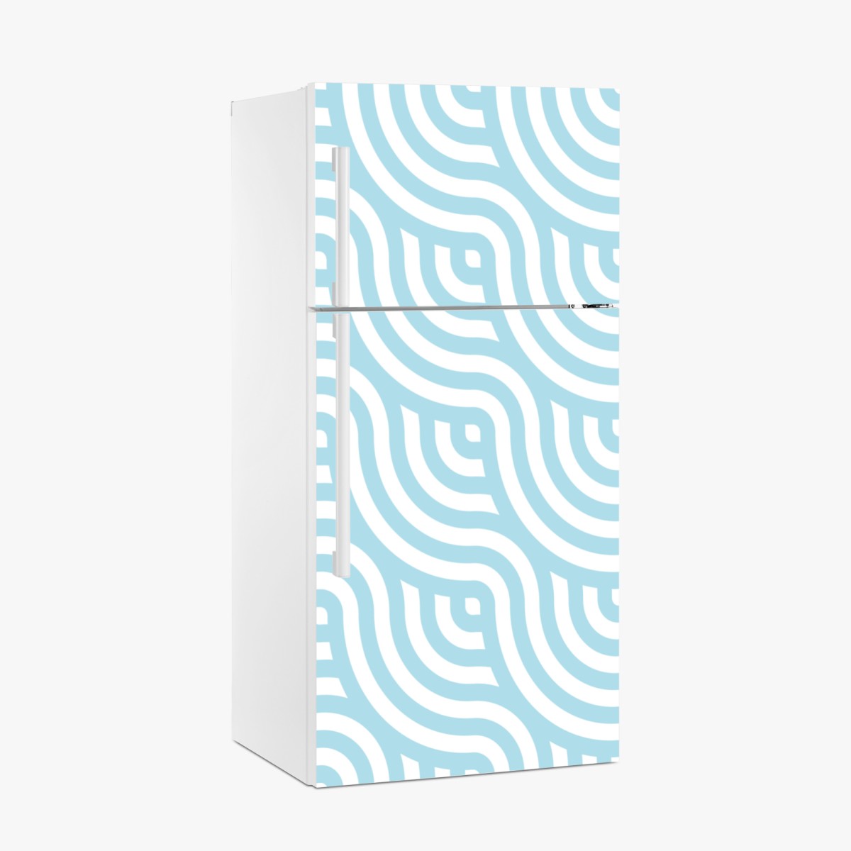 Fridge sticker soft turquoise geometric wave pattern