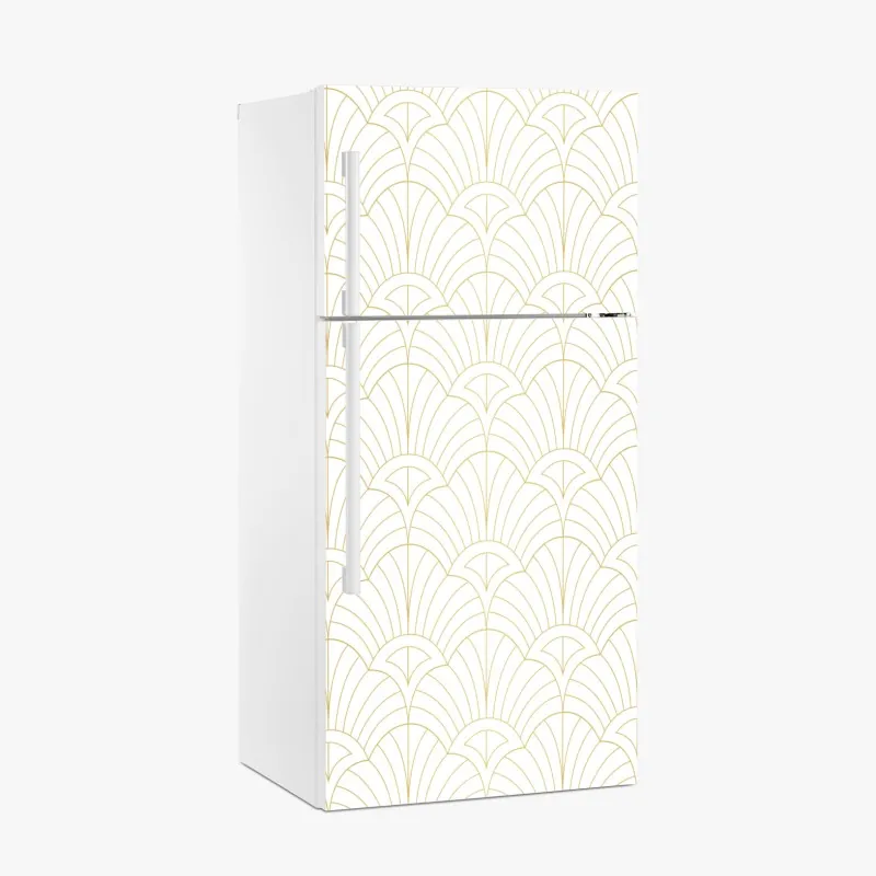 Naklejka na lodówkę złoty wzór art deco