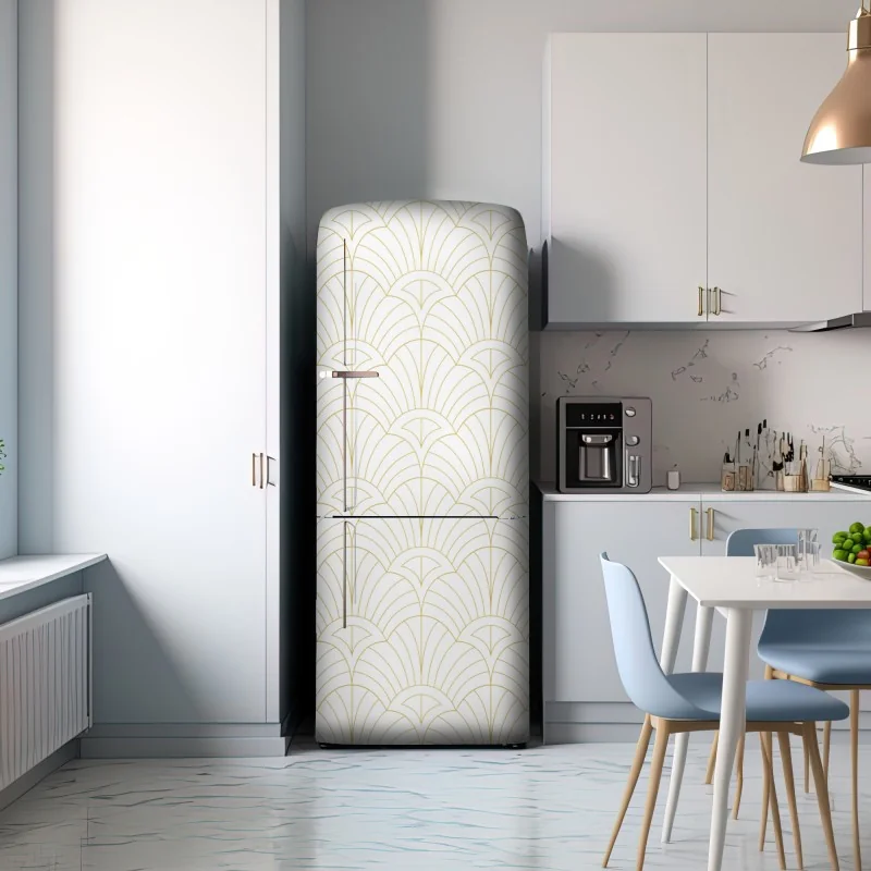 Naklejka na lodówkę złoty wzór art deco – Wallissimo® Naklejka na lodówkę złoty wzór art deco – Wallissimo®