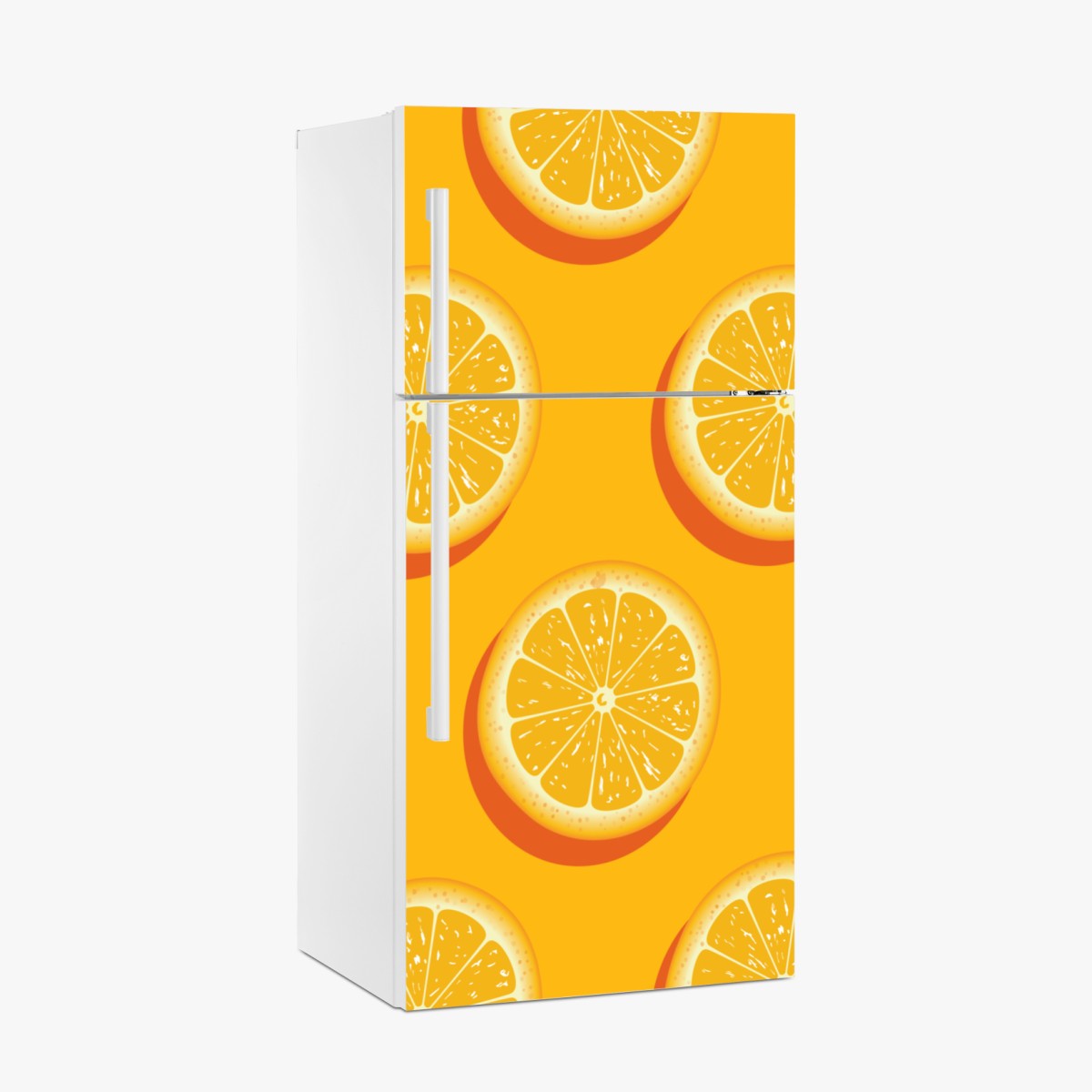 Fridge sticker vibrant orange citrus pattern