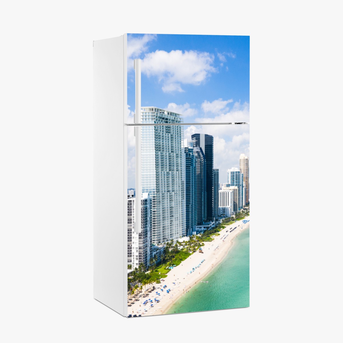 Fridge sticker turquoise beachfront skyline