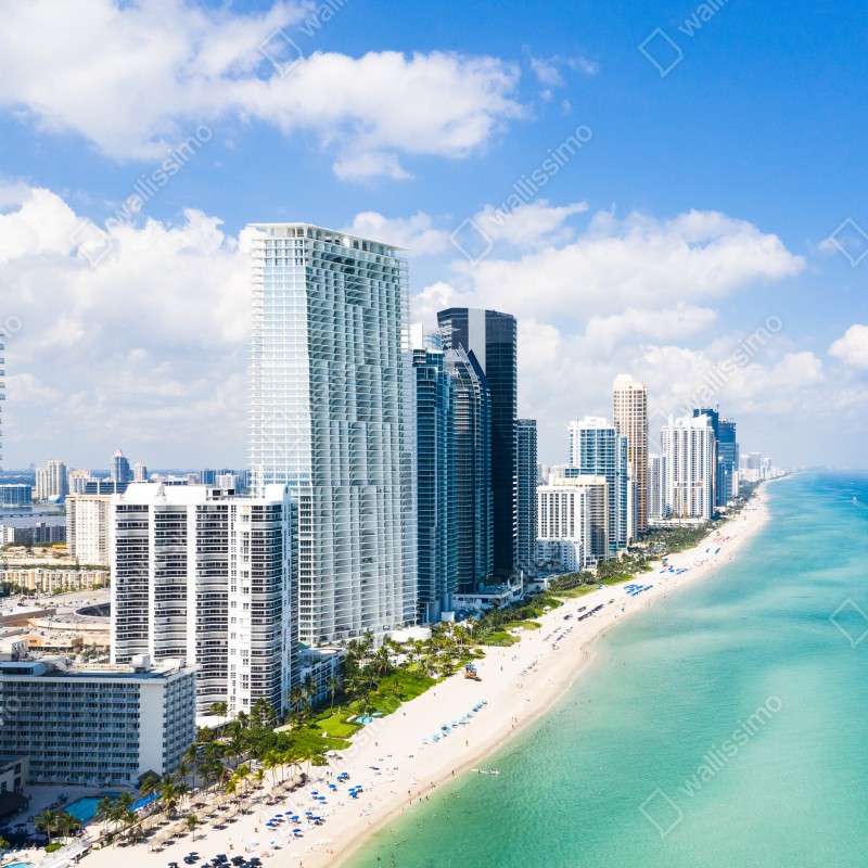 Naklejka na lodówkę turkusowa linia brzegowa z wieżowcami – Wallissimo® Naklejka na lodówkę turkusowa linia brzegowa z wieżowcami – Wallissimo®