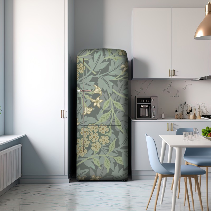 Naklejka na lodówkę vintage botaniczny wzór kwiatowy – Wallissimo® Naklejka na lodówkę vintage botaniczny wzór kwiatowy – Wallissimo®