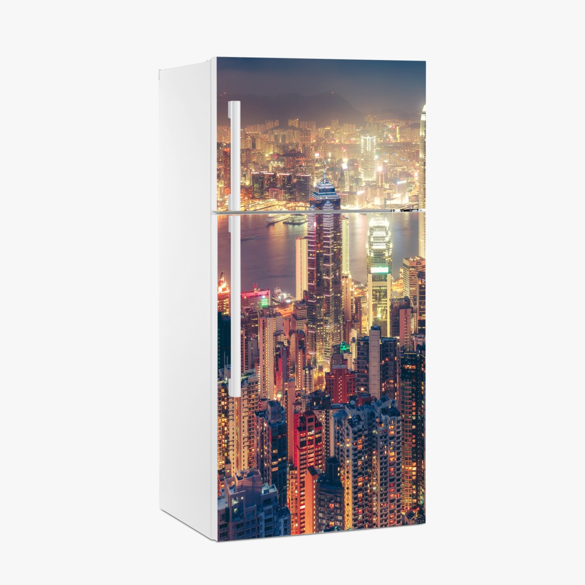 Fridge sticker Hong Kong skyline at night from Victoria Peak