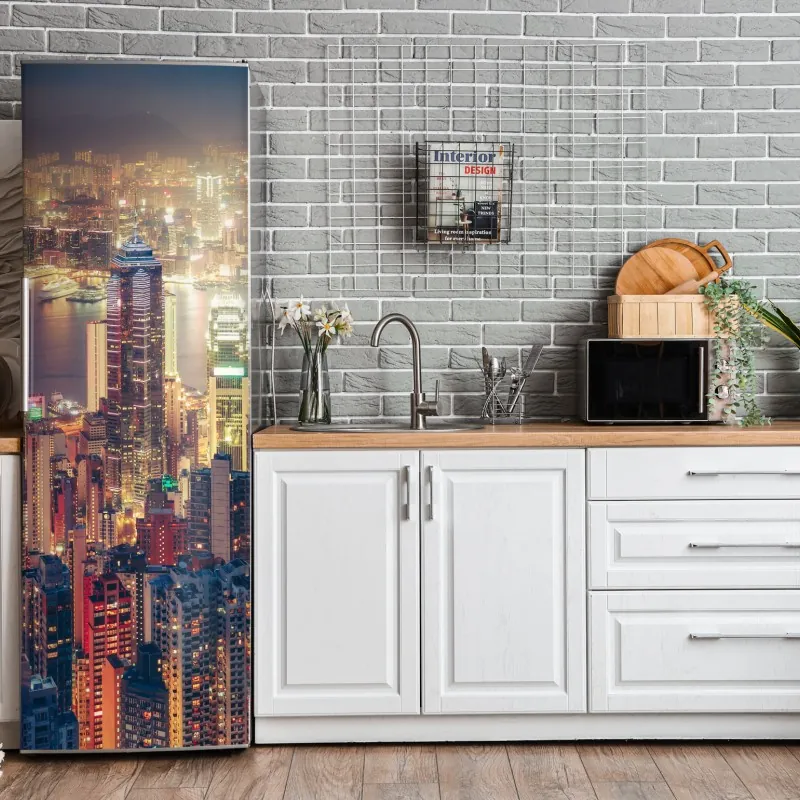 Naklejka na lodówkę złote geometryczne fasety – Wallissimo®