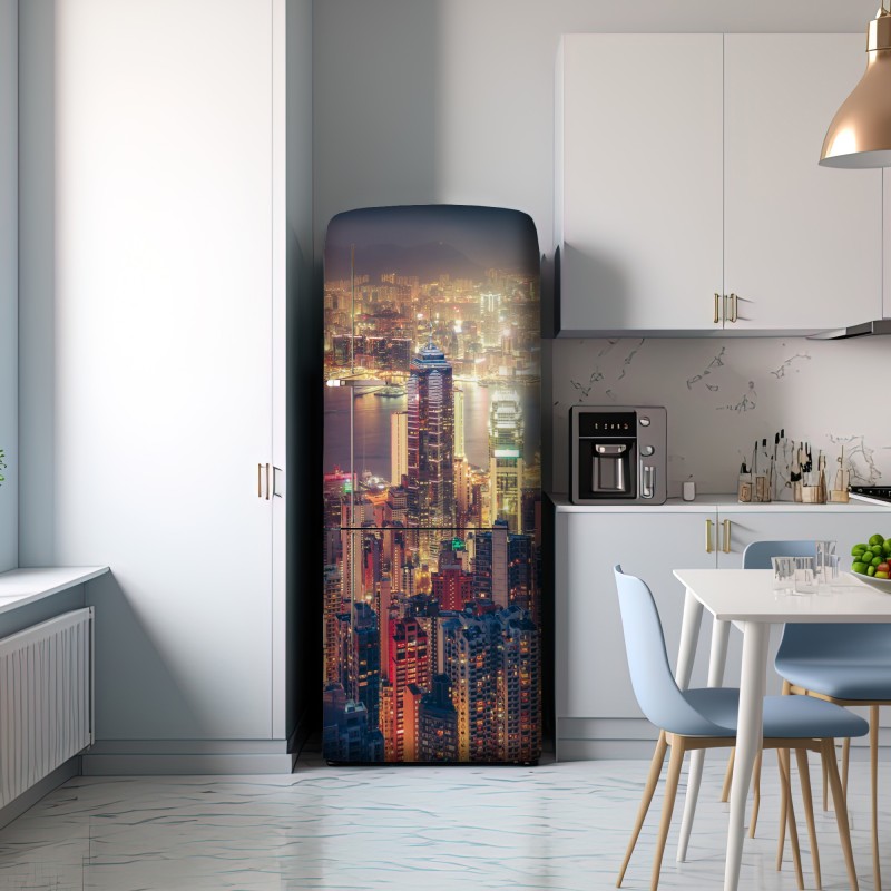 Naklejka na lodówkę Hongkong nocny widok ze szczytu Victoria Peak – Wallissimo® Naklejka na lodówkę Hongkong nocny widok ze szczytu Victoria Peak – Wallissimo®