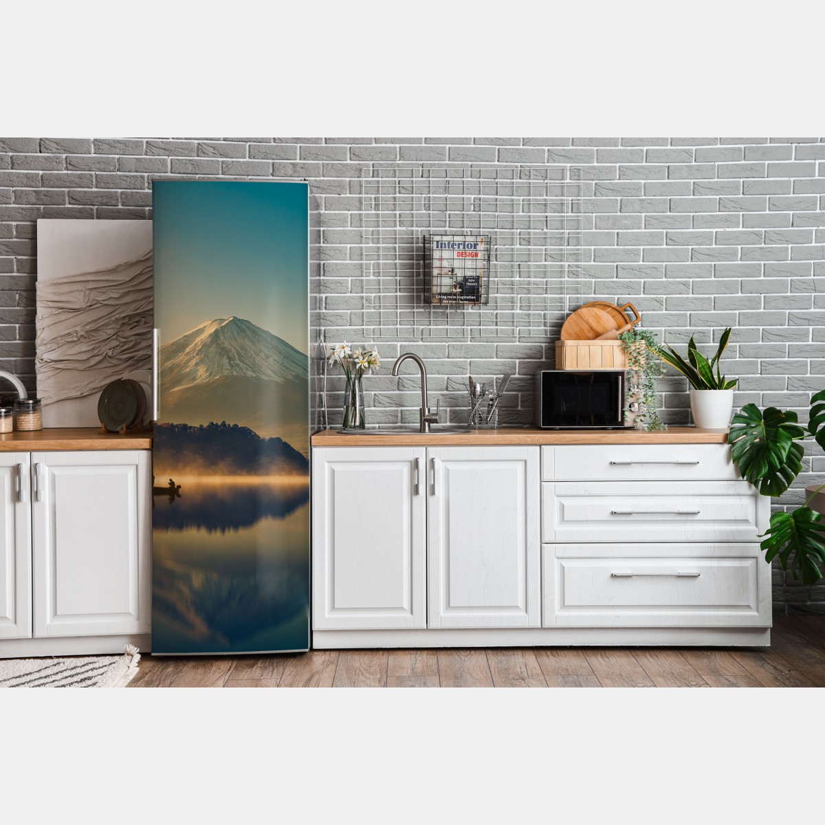 Naklejka na lodówkę wschód słońca nad Mount Fuji nad jeziorem Kawaguchiko – Wallissimo® Naklejka na lodówkę wschód słońca nad Mount Fuji nad jeziorem Kawaguchiko – Wallissimo®