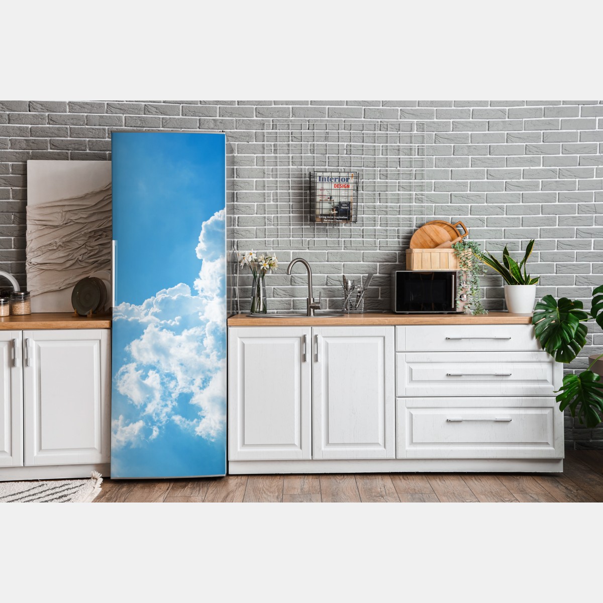 Naklejka na lodówkę delikatne niebo z puszystymi chmurami – Wallissimo® Naklejka na lodówkę delikatne niebo z puszystymi chmurami – Wallissimo®