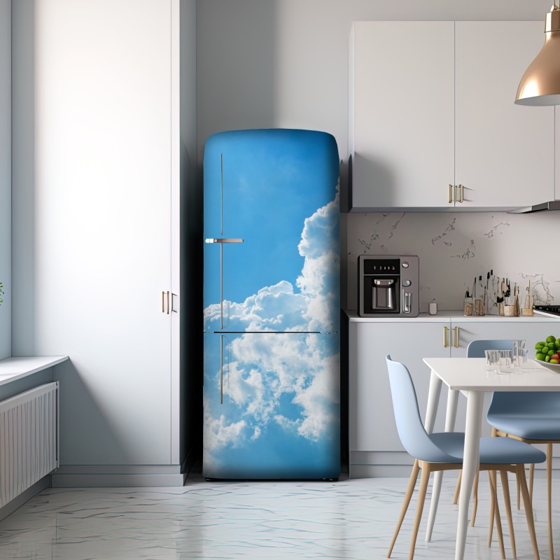 Naklejka na lodówkę delikatne niebo z puszystymi chmurami – Wallissimo® Naklejka na lodówkę delikatne niebo z puszystymi chmurami – Wallissimo®