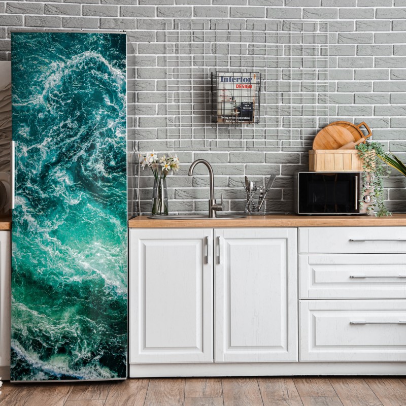 Naklejka na lodówkę złoty art deco wzór okręgów – Wallissimo®