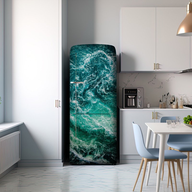 Naklejka na lodówkę wirujące wody Saltstraumen, Norwegia – Wallissimo® Naklejka na lodówkę wirujące wody Saltstraumen, Norwegia – Wallissimo®