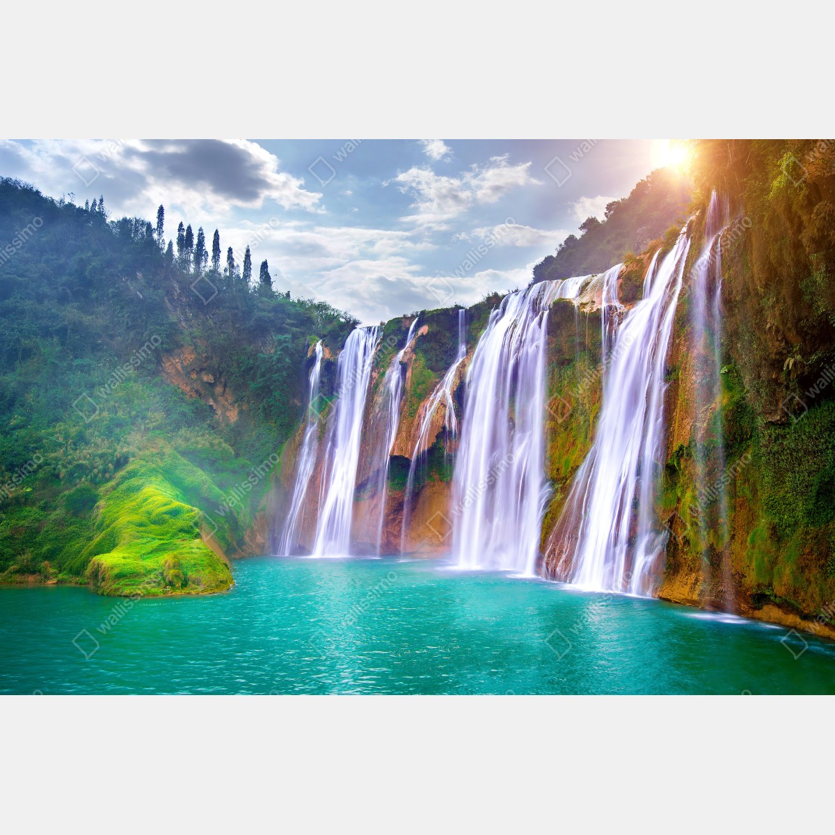 Naklejka na lodówkę Jiulong wodospad turkusowa kaskada w Luoping, Chiny – Wallissimo® Naklejka na lodówkę Jiulong wodospad turkusowa kaskada w Luoping, Chiny – Wallissimo®