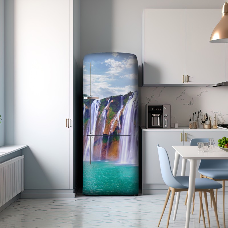 Naklejka na lodówkę Jiulong wodospad turkusowa kaskada w Luoping, Chiny – Wallissimo® Naklejka na lodówkę Jiulong wodospad turkusowa kaskada w Luoping, Chiny – Wallissimo®