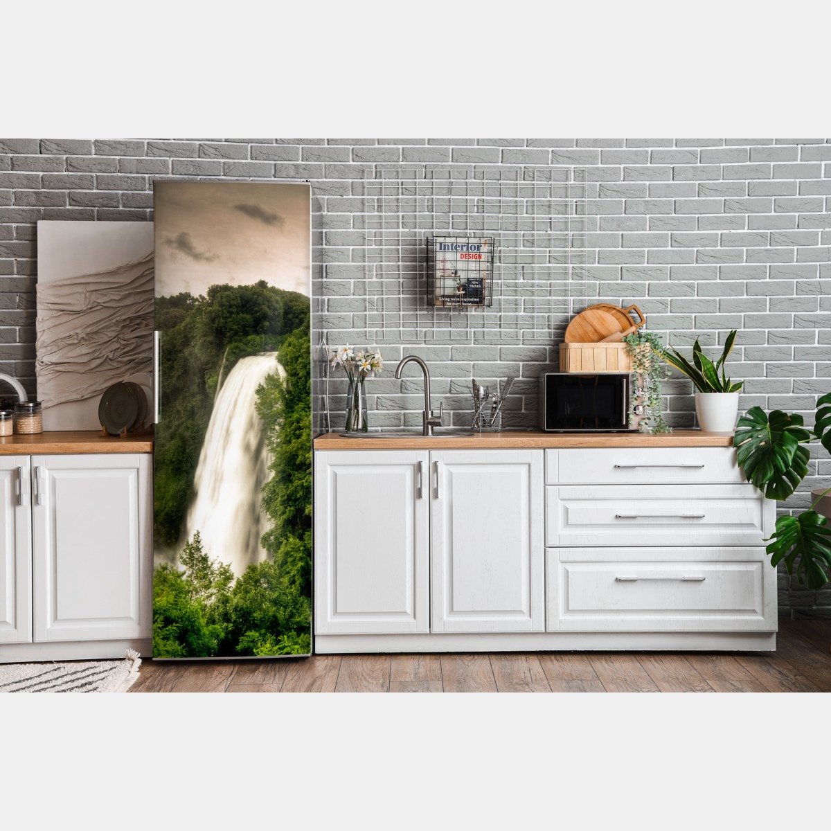 Naklejka na lodówkę wodospad Marmore w Umbrii: mglista zieleń – Wallissimo® Naklejka na lodówkę wodospad Marmore w Umbrii: mglista zieleń – Wallissimo®