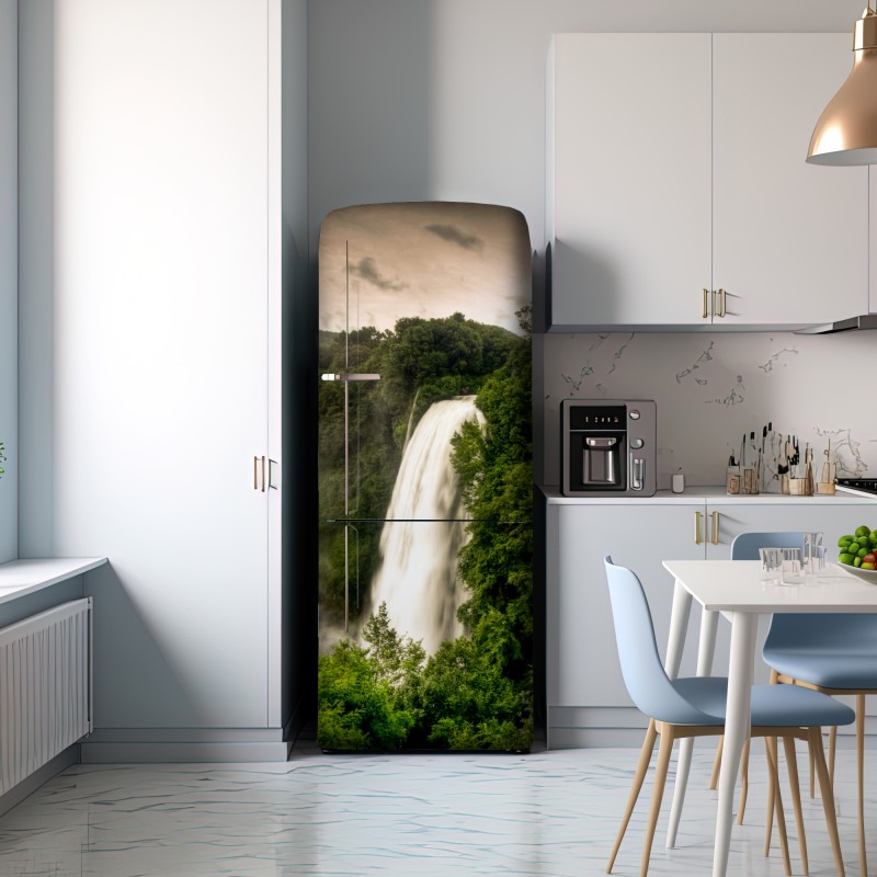 Naklejka na lodówkę wodospad Marmore w Umbrii: mglista zieleń – Wallissimo® Naklejka na lodówkę wodospad Marmore w Umbrii: mglista zieleń – Wallissimo®