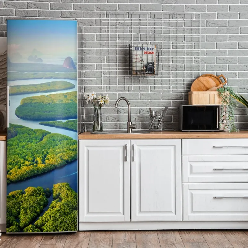 Naklejka na lodówkę wodospad Marmore w Umbrii: mglista zieleń – Wallissimo®