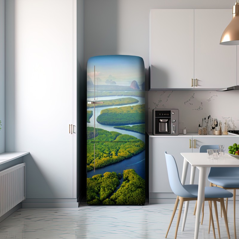 Naklejka na lodówkę wschód słońca nad Zatoką Phang Nga – Wallissimo® Naklejka na lodówkę wschód słońca nad Zatoką Phang Nga – Wallissimo®