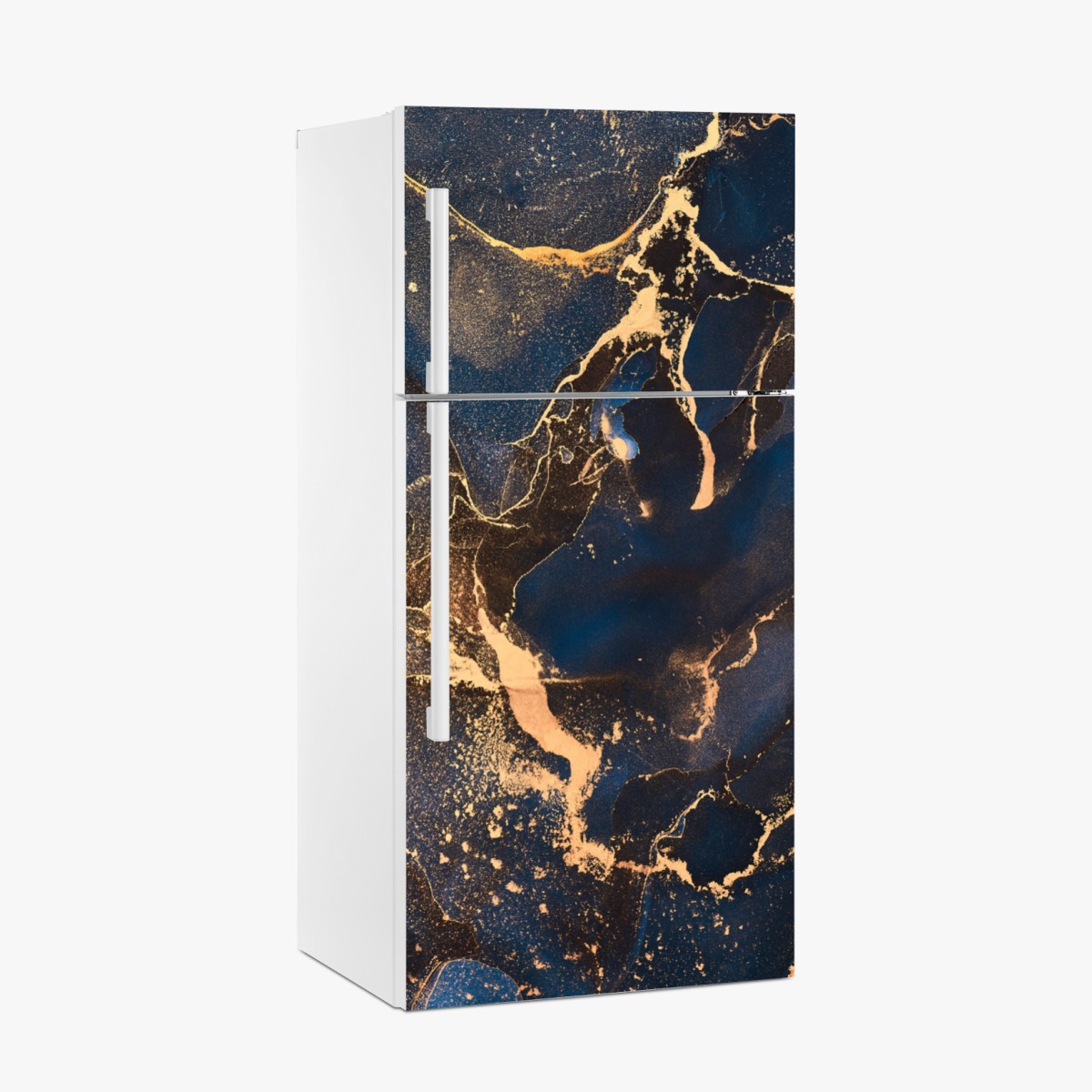 Fridge sticker midnight marble with golden veins