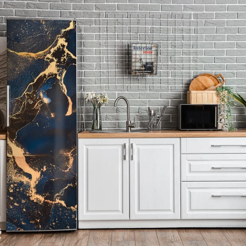 Naklejka na lodówkę złoty wzór art deco – Wallissimo®