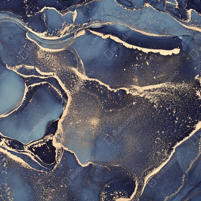 Naklejka na lodówkę senny abstrakcyjny motyw w granacie i złocie – Wallissimo® Naklejka na lodówkę senny abstrakcyjny motyw w granacie i złocie – Wallissimo®