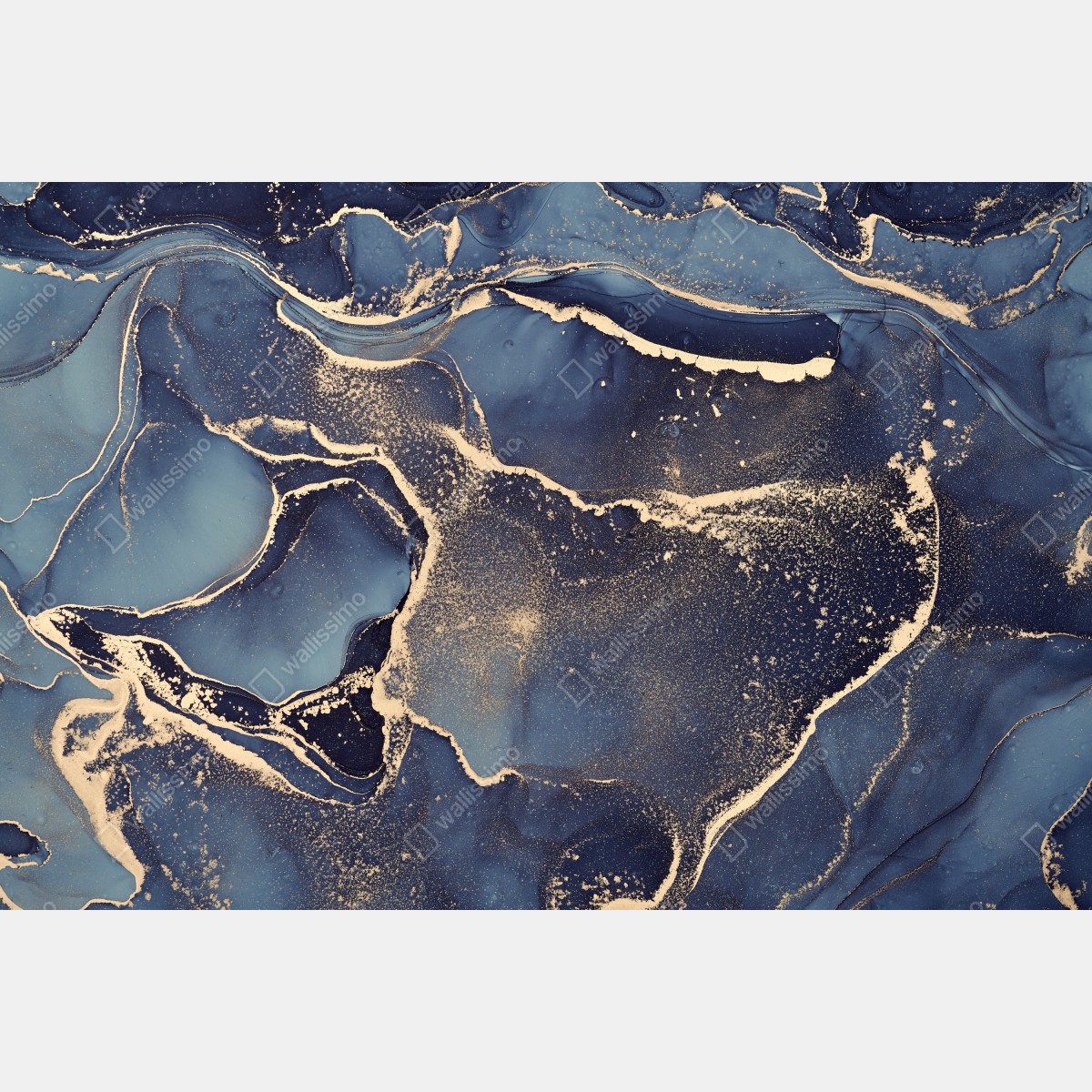 Naklejka na lodówkę senny abstrakcyjny motyw w granacie i złocie – Wallissimo® Naklejka na lodówkę senny abstrakcyjny motyw w granacie i złocie – Wallissimo®