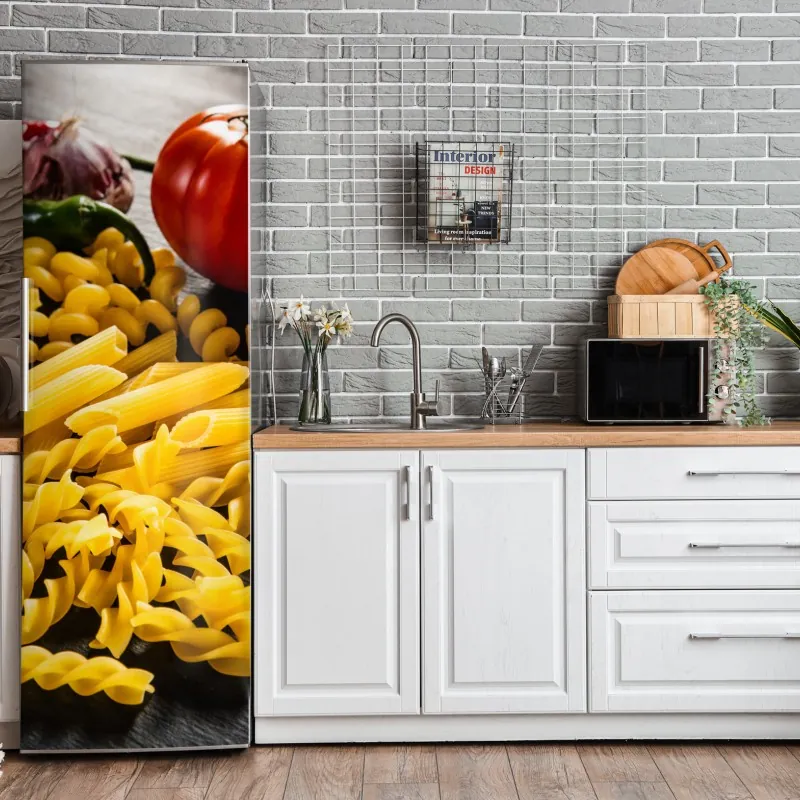 Naklejka na lodówkę złote liście w stylu line art – Wallissimo®