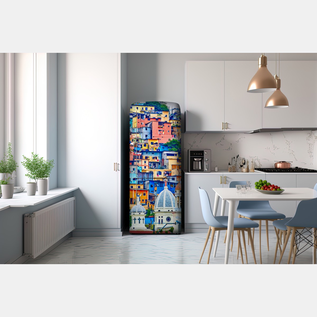 Naklejka na lodówkę kolorowe domy Las Peñas na wzgórzu Santa Ana, Guayaquil – Wallissimo® Naklejka na lodówkę kolorowe domy Las Peñas na wzgórzu Santa Ana, Guayaquil – Wallissimo®